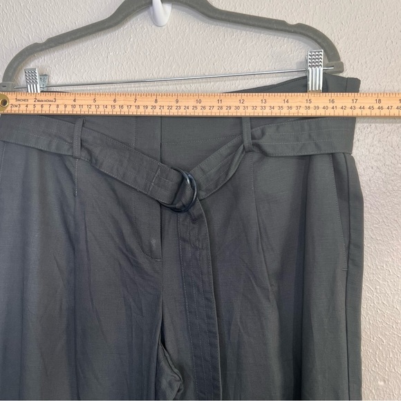 Ann Taylor Factory Wide Leg Pants High Rise Trousers Gray Belted Womens Size 12 - Picture 7 of 13
